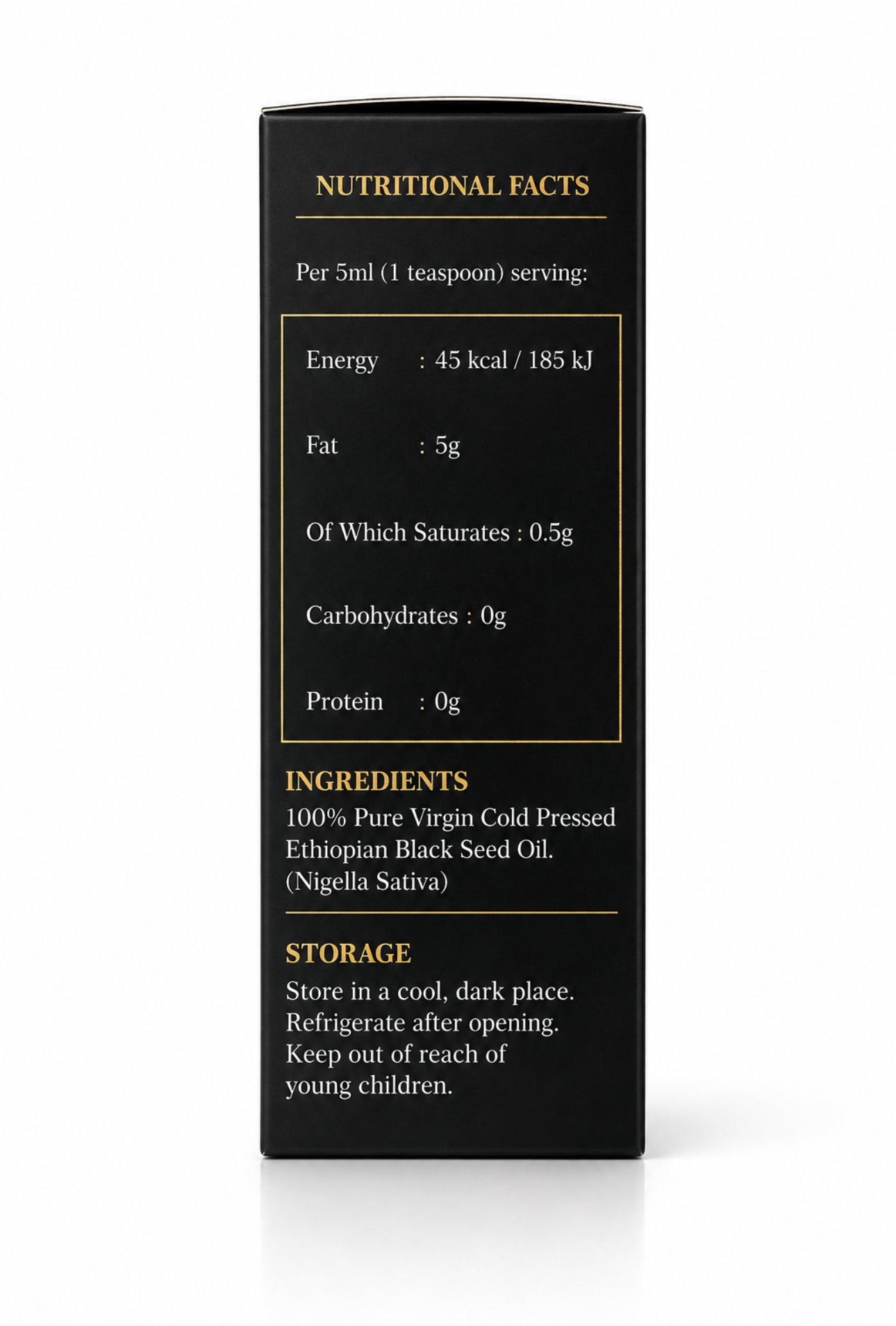 Potent Cold Pressed Grade A Ethiopian Black Seed Oil 95ML        (Lab Tested 2.95% THQ)
