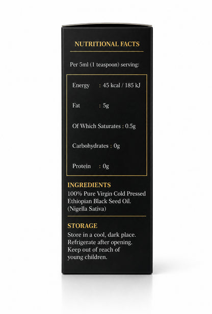 Potent Cold Pressed Grade A Ethiopian Black Seed Oil 95ML        (Lab Tested 2.95% THQ)