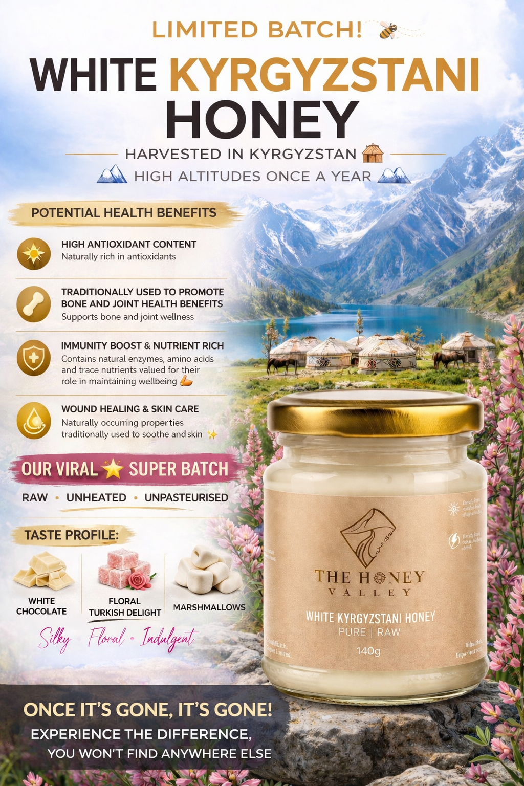 Raw White Kyrgyzstani Honey (Super Batch)